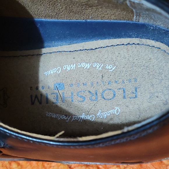 GUC Florsheim Dress Elegant Black Leather Mens Shoes Sneakers US Size 13 - Picture 9 of 10